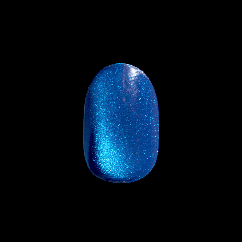 colorFX by Impress No Glue Fake Press On Nails - Reconnect | Solid, Blue, Short, Oval, Manicure